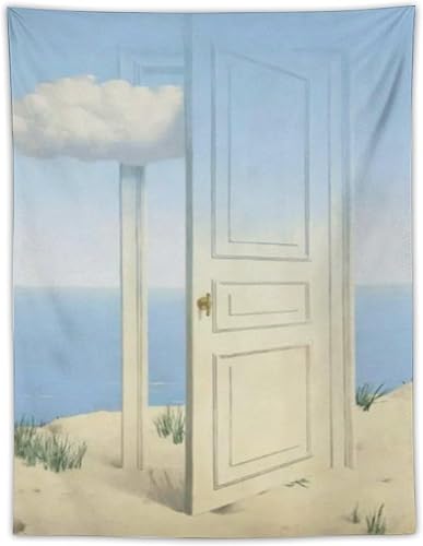Rene Magritte Painting (64) tapiz de pared, tapices de pergamino, pintura, imagen, sala de estar, decoración del hogar y dormitorio, 30 x 40 pulgadas