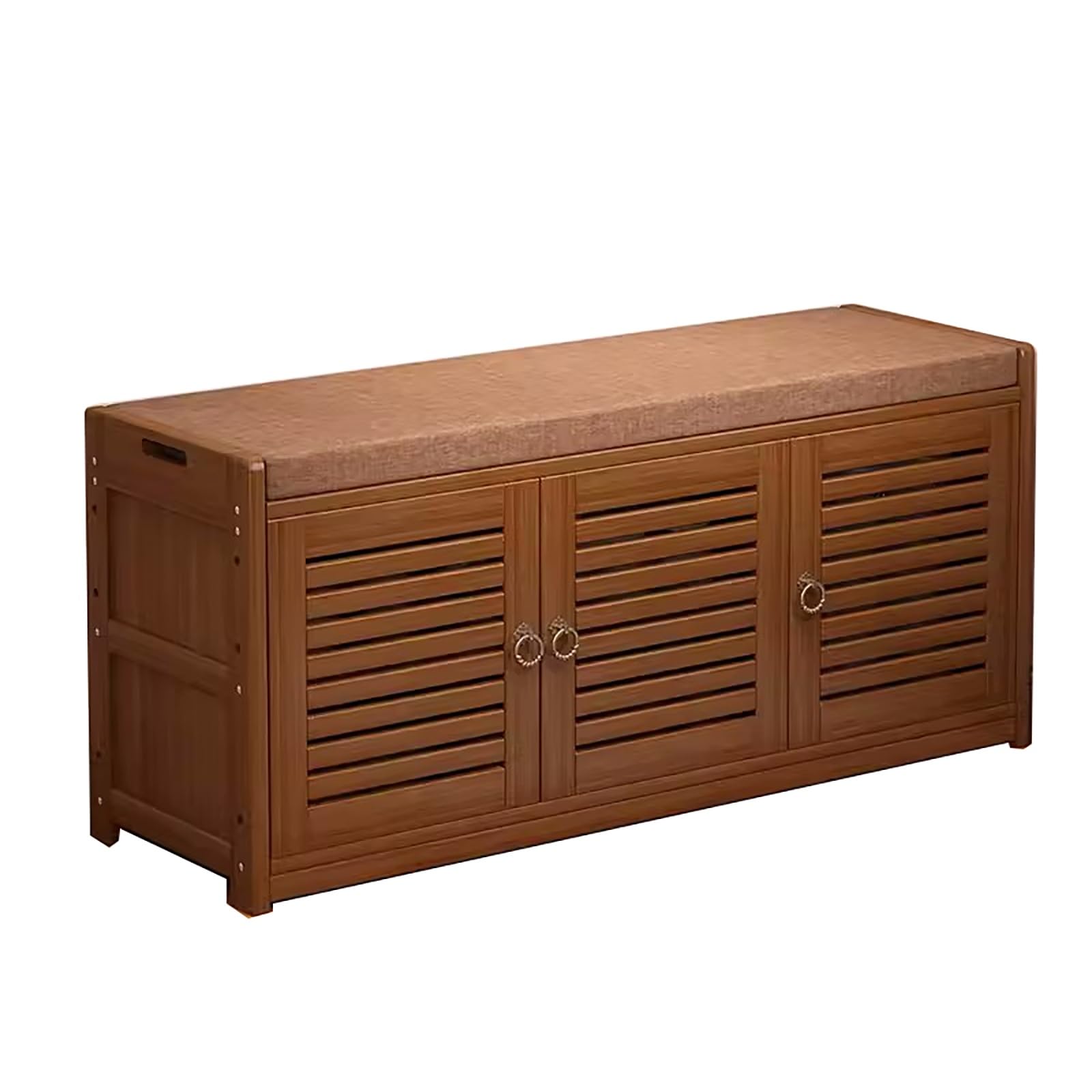 FCXWEVR Bamboo Sto Bench Entryway Shoe Rack & Upholstet for Hallway Bedroom & Foyer (100cm/39.3in) - Slish & Functal nizer Perfect for Home Décor