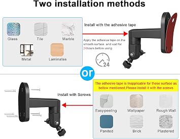 2 Pack BFYTN Wall Mount Compatible with Ring Stick Up Cam Wired/Battery and Indoor Cam HD (1st Gen) Security Camera,360 Degree Adjustable Mounting Bracket