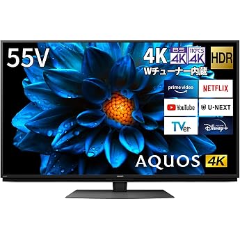 Sharp AQUOS 4T-C55DN1 55V 4K LCD TV, N-Black Panel, Double Speed LCD, Android TV 2021 Model