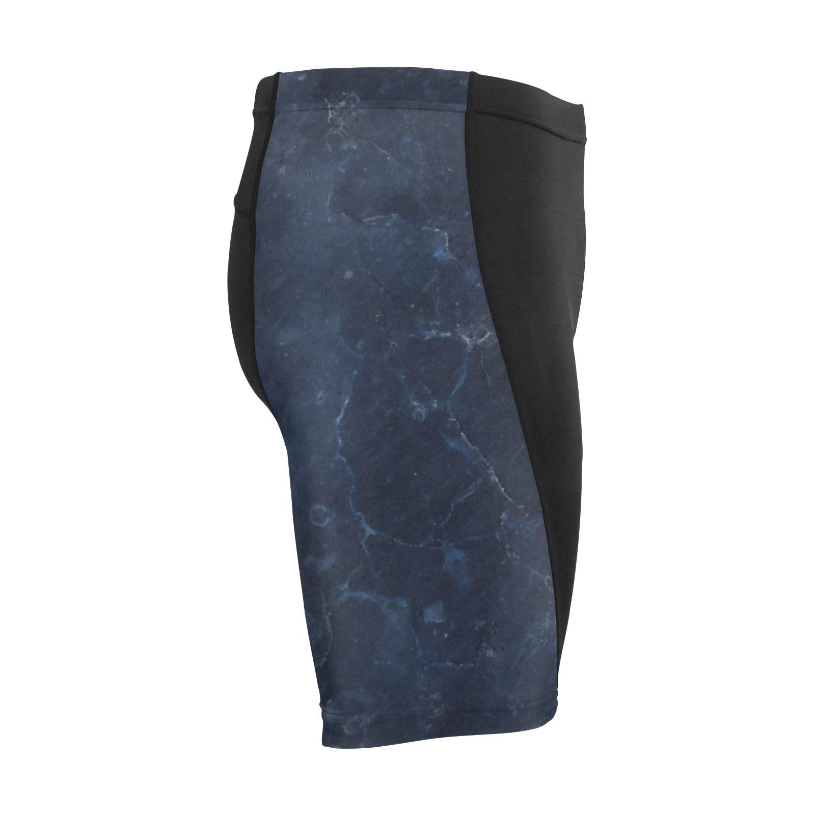 Men's Padded Bicycle Short, Cycling Shorts, Breathable, Moisture-Absorbent and Sweat-Wicking Dark Blue Marble