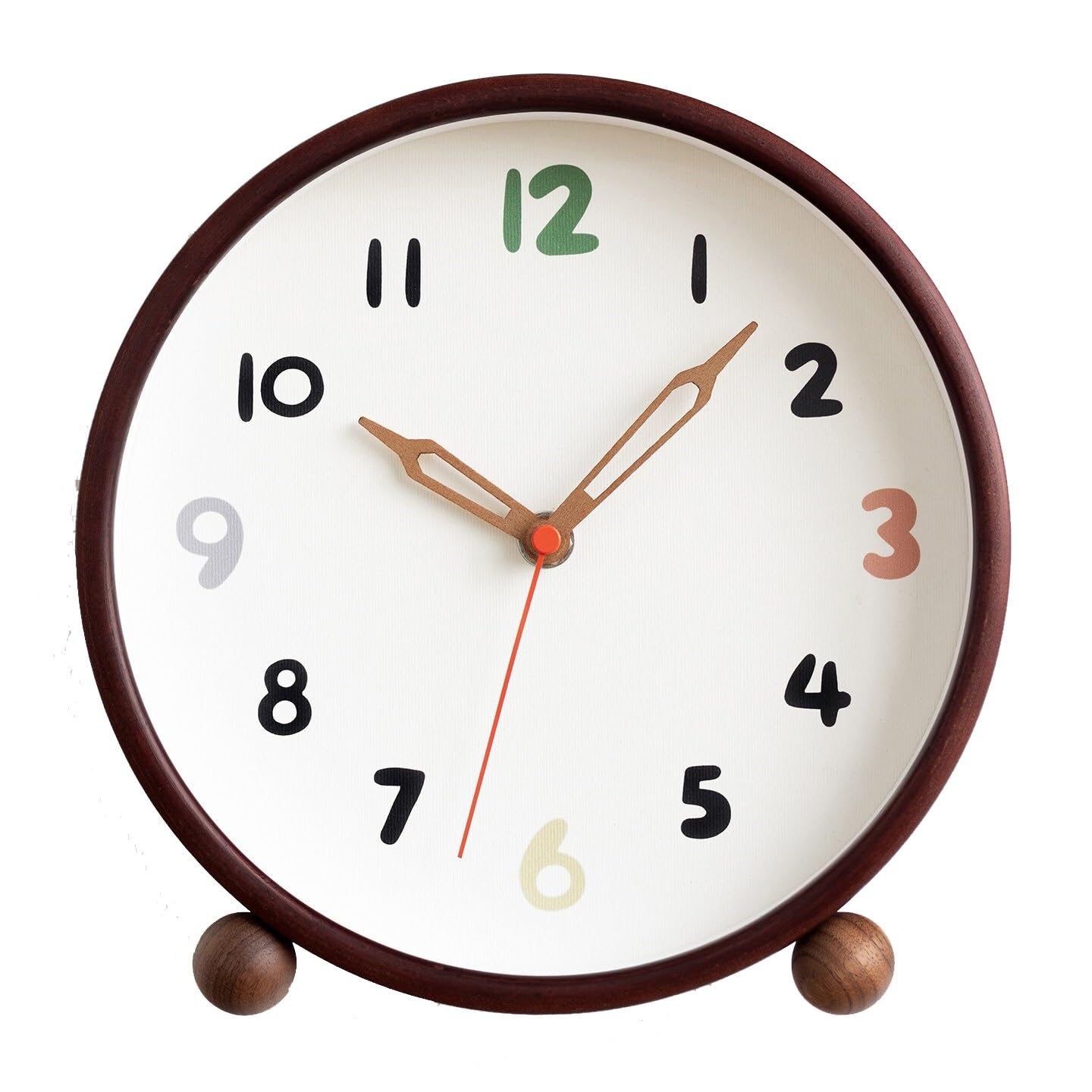S5b8W3g7 Mantel Clocks Elegant Solid Wood Desktop Clock for Living Room Decoration - Timeless Design & Functionality Decorate(Walnut,8 inches)