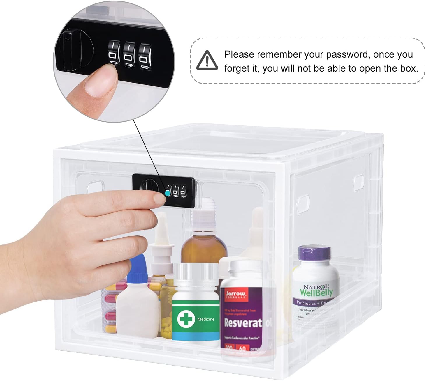 Buy Gemaxvoled Lockable Box Large Capacity, Clear Locking Box for