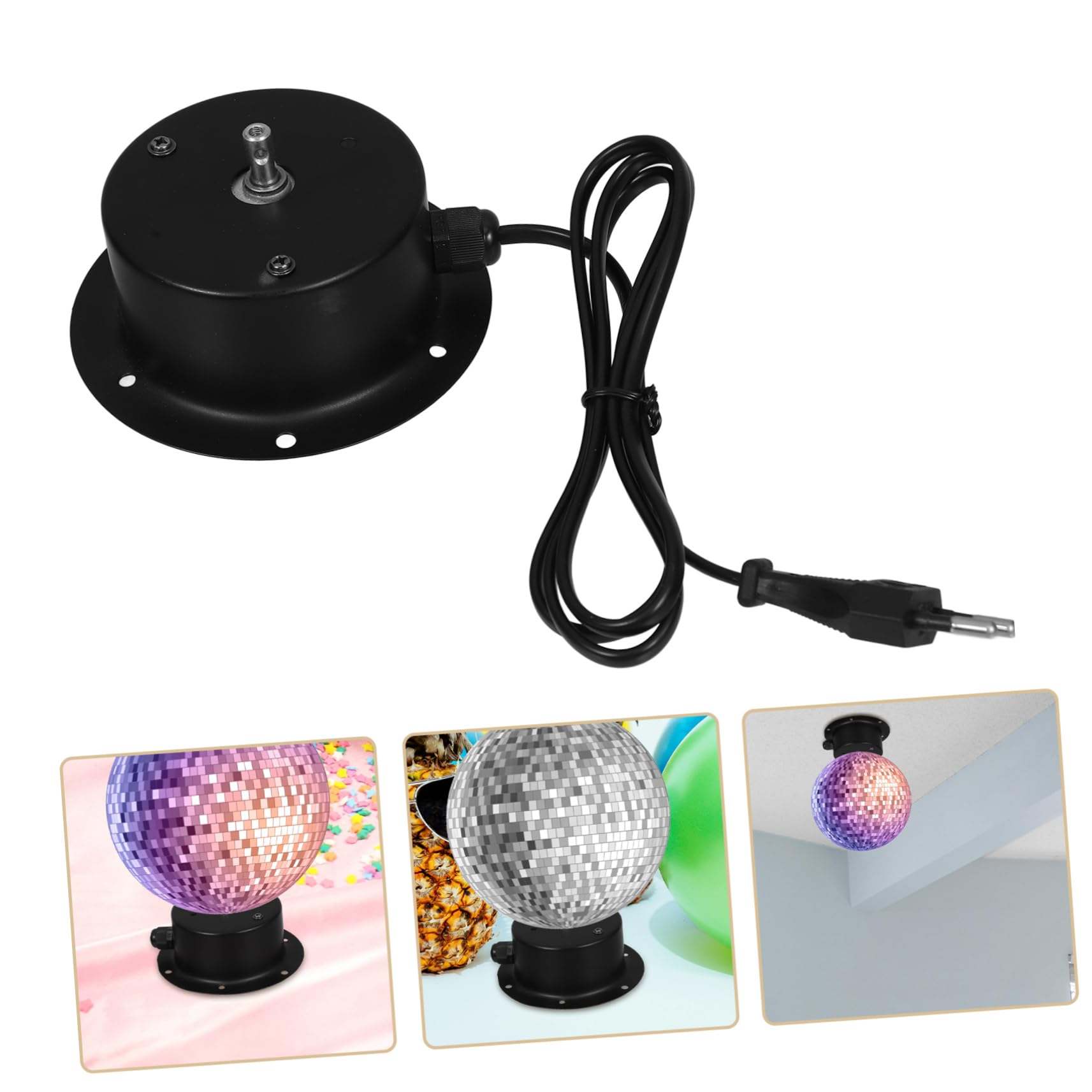 Alipis Moteur Électrique De Boule à Facettes En Verre Système Motorisé Rotatif Pour Effets Visuels Sur Scène