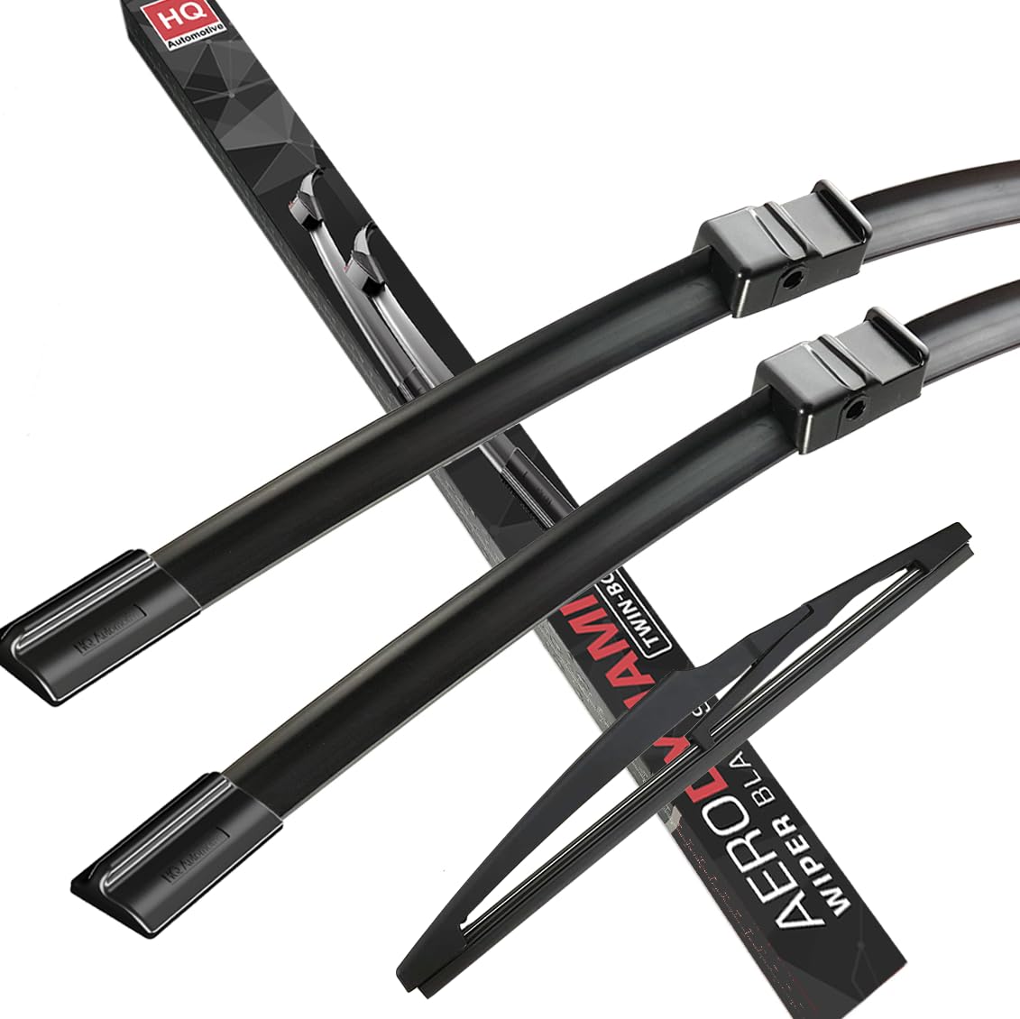 HQ AUTOMOTIVE Wiper Blades for PEUGEOT 207 SW Estate 2007-2013, Front Rear Windscreen Wipers