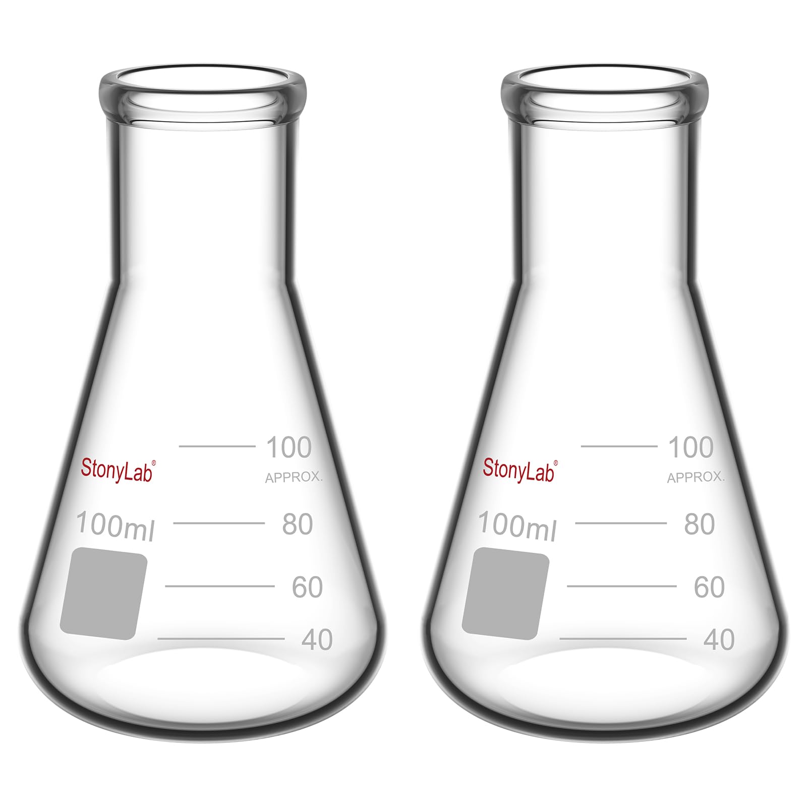 StonyLab 2-Pack Glass 300ml Heavy Wall Narrow Mouth Erlenmeyer Flasks with Heavy Duty Rim — Amazon image 13