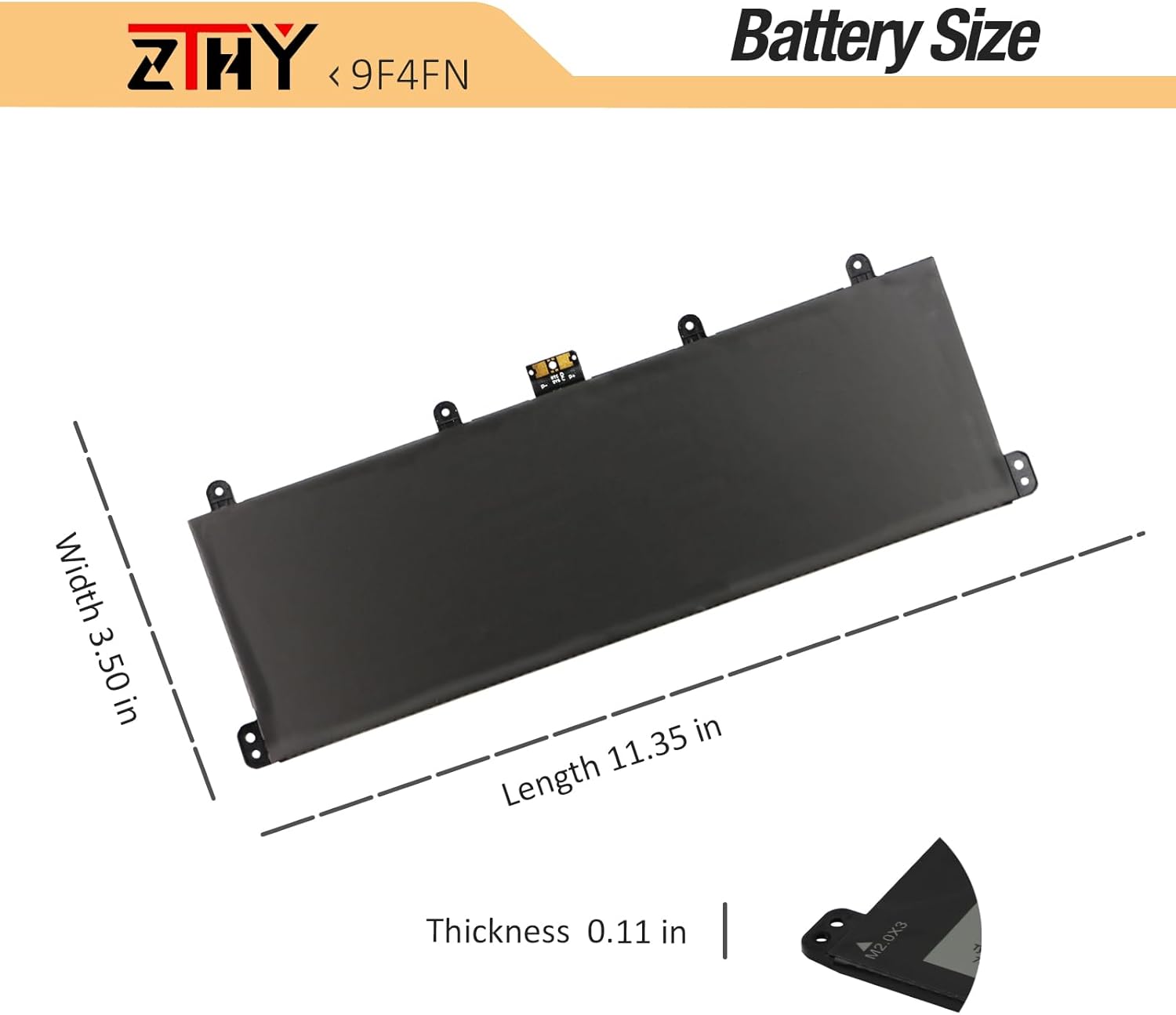 ZTHY 9F4FN Laptop Battery Replacement for Dell Inspiron 14 3420 Latitude 7320 Detachable Series T04H T04H001 2VKW9 8PK6G 09F4FN 2ICP4/79/112 7.6V 40Wh
