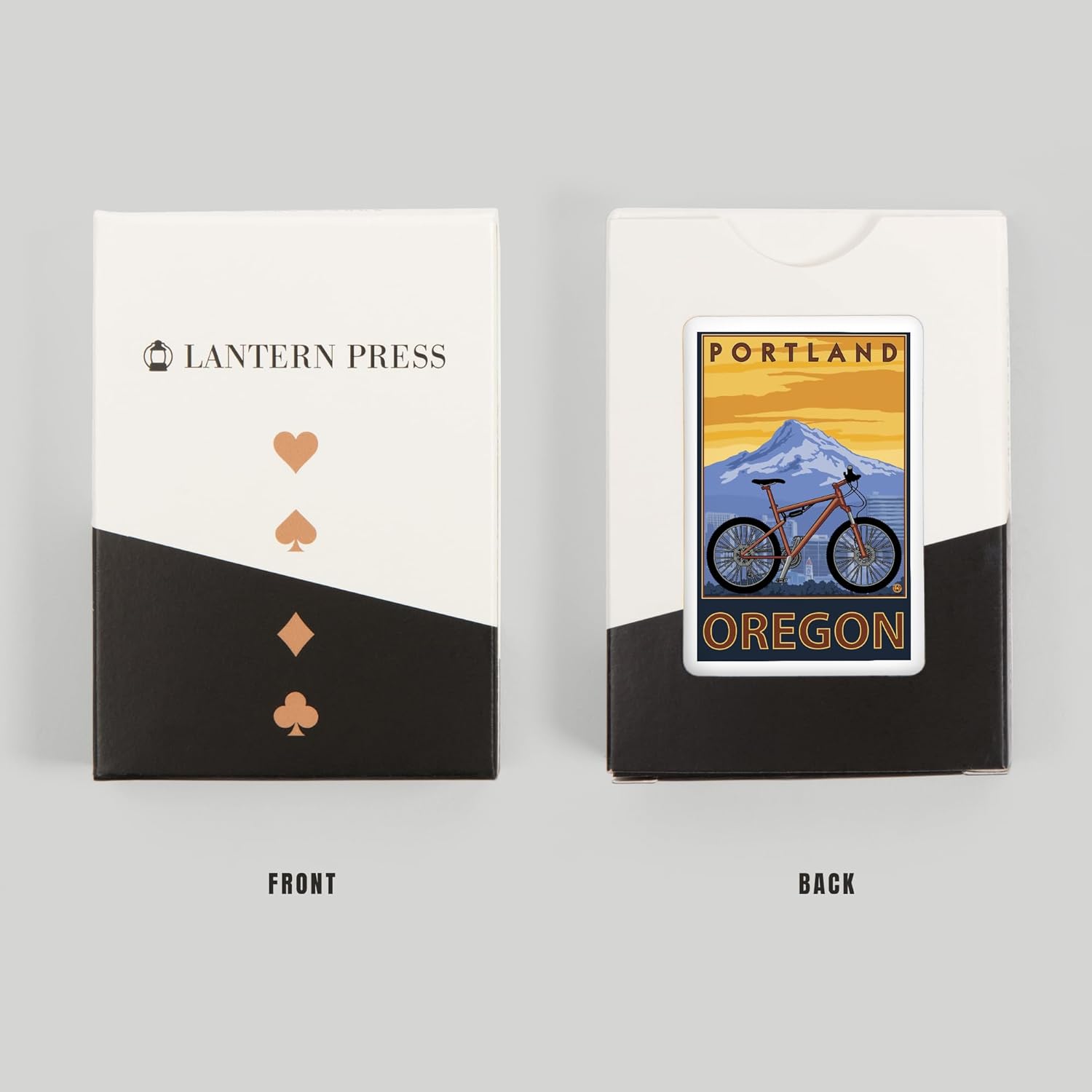 Lantern Press Portland, Oregon, Mountain Bike, 52 Playing Cards for Adults, Poker Size Card Deck