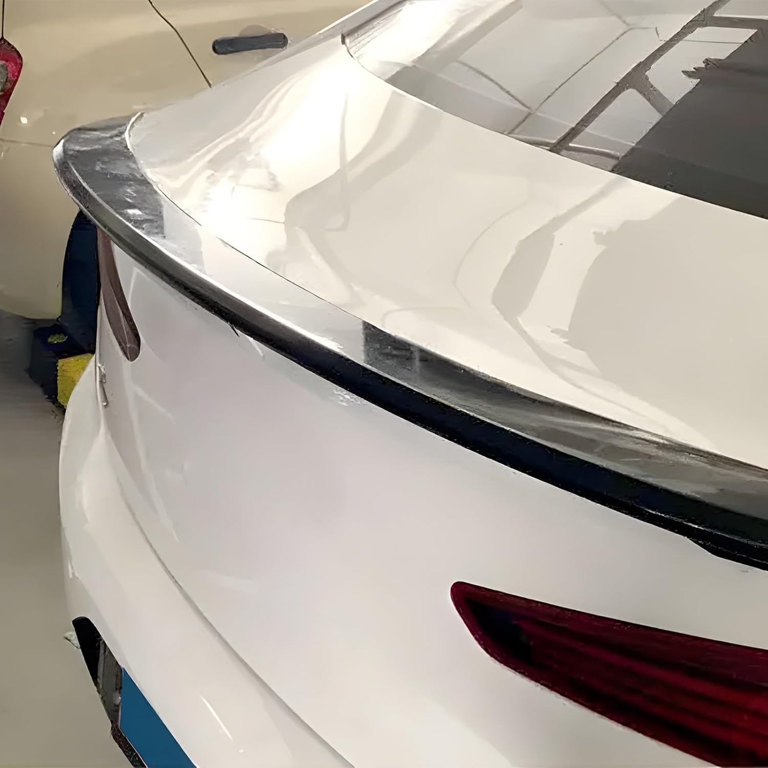 Rear Spoiler Wing Compatible with Hyundai Avante 2019 Rear Trunk Lip Spoiler Wing Vehicle Body Styling Kit(Carbon Fiber Look)