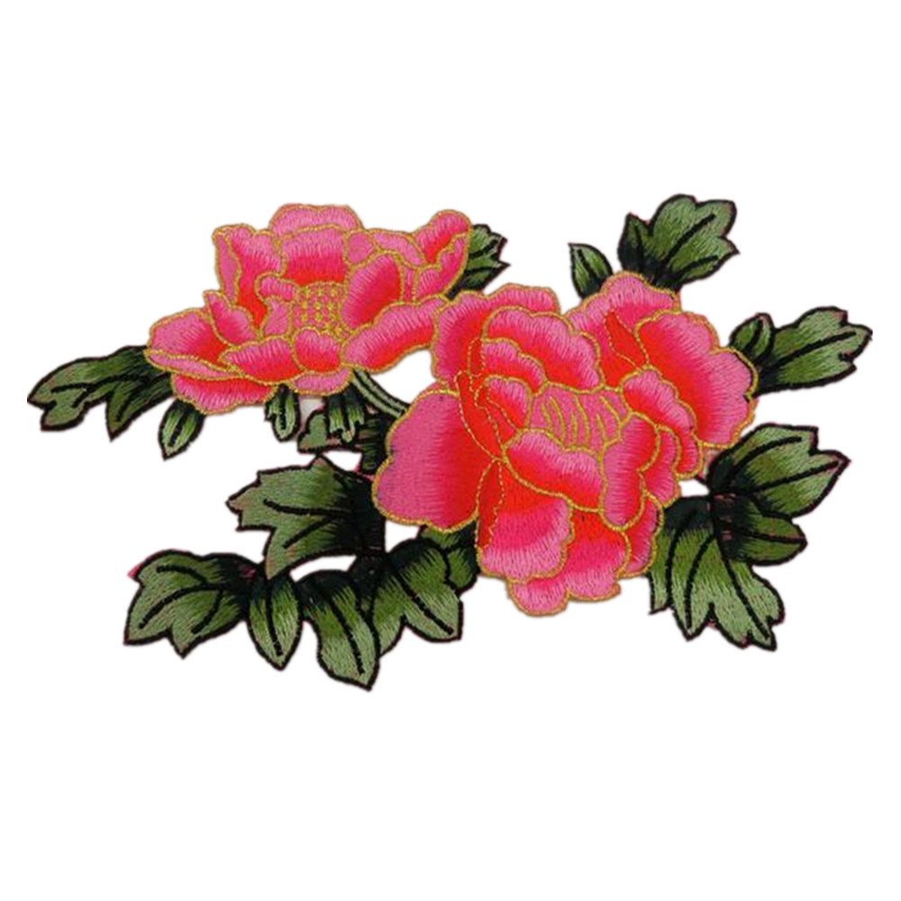 Kleiderapplikationen, Gestickte Blumen-Stoffflicken, gestickte Applikationen(Rose)
