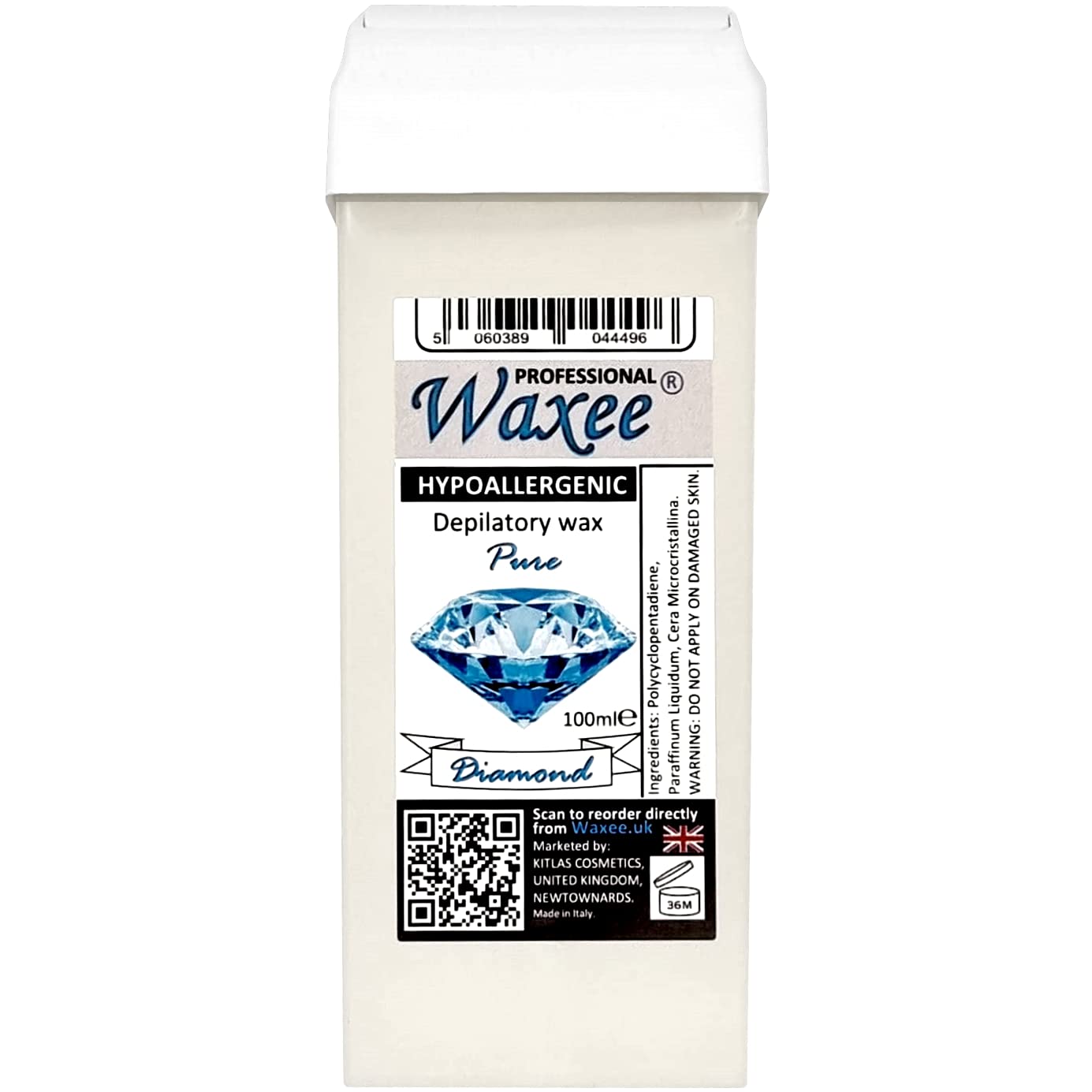 Waxeeeee! Hypoallergenes Roll-onwachs, 100 ml, Wachskartusche für empfindliche und empfindliche Haut, 6 x 100 ml Roll-on-Wachskartusche