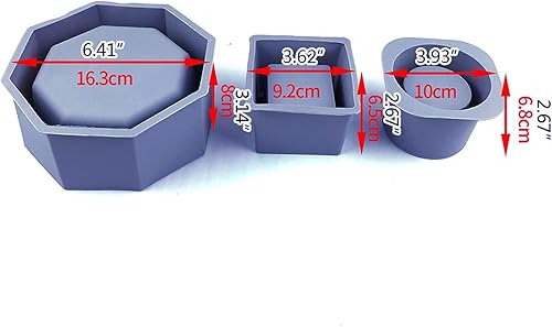 Miniatura 4 de appuivbt 3 moldes de silicona para maceta, para plantas suculentas, macetas de cemento, moldes de yeso, molde de arcilla para manualidades