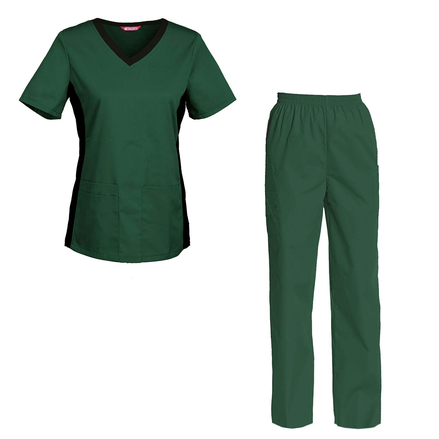 TAILOR'S Women's Scrubs Set Scrub Top and Pants Scrubs Set
