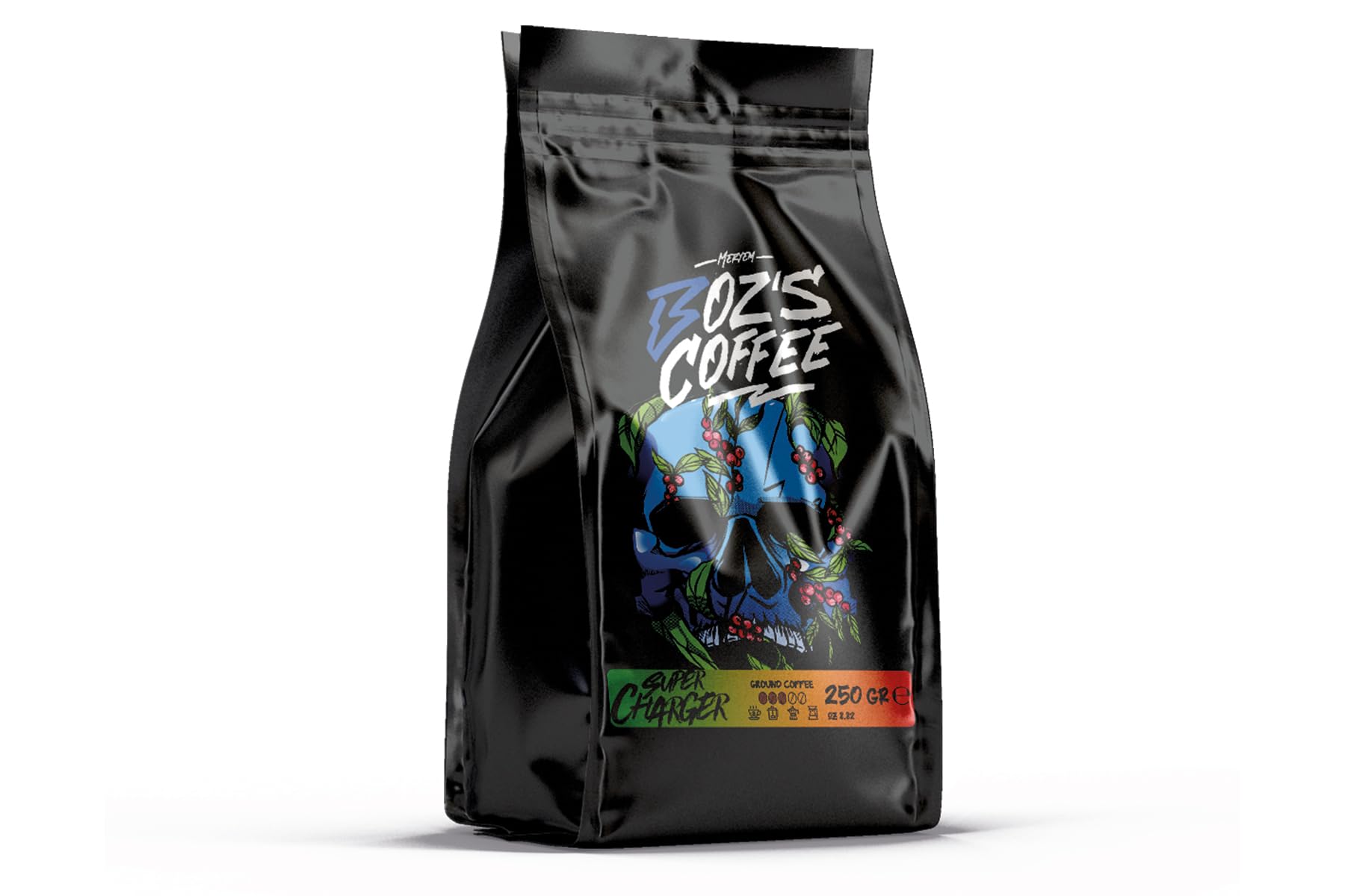 Meryem Boz's Coffee Super Charger Öğütülmüş Filtre Kahve, Orta Kavrulmuş, Yüksek Kafeinli, Sporcu Kahvesi, 250 g