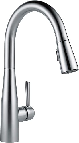 DELTA FAUCET Essa - Grifo para cocina de níquel cepillado con rociador extendible y cabezal de acople magnético, ártico inoxidable 9113-AR-DST