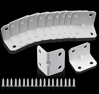 12 Pcs L Bracket Corner Brace ,26 x 26 x 32mm White Metal Bracket Braces,90 Degree L Shaped Brackets with 4 Holes for Fence ,Shelves, Furniture & Cabinet (White).