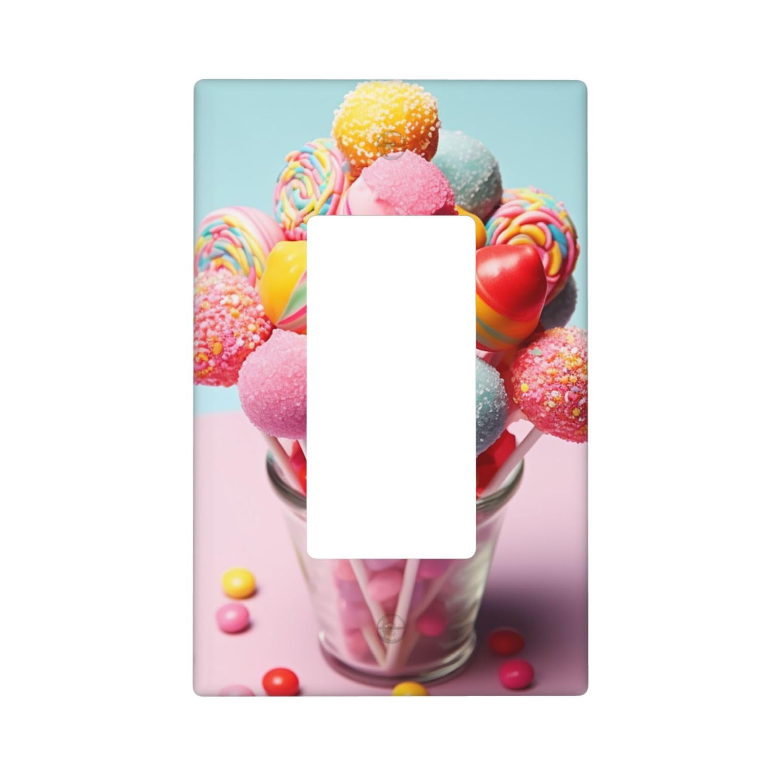 Candies Wall Plate Cover 1 Gang Light Switch Cover Decorative Single Duplex Wall Plates Standard Size Decorator Blank Electrical Switch Plate Cover for Electrical Outlets