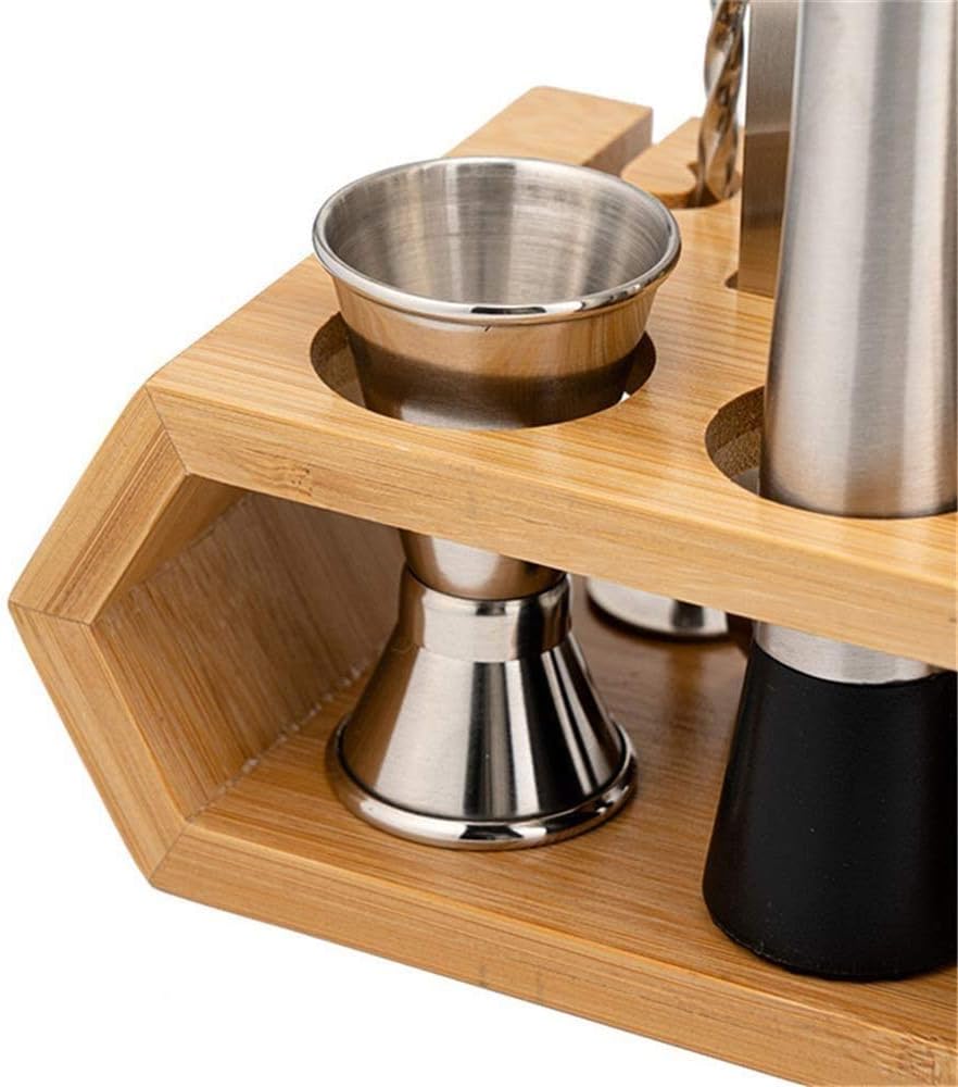 Bartender Kit,Perfect Home Bartending Kit and Martini Cocktail Shaker Set, 10-Piece Bar Tool Set with Stand,750ML