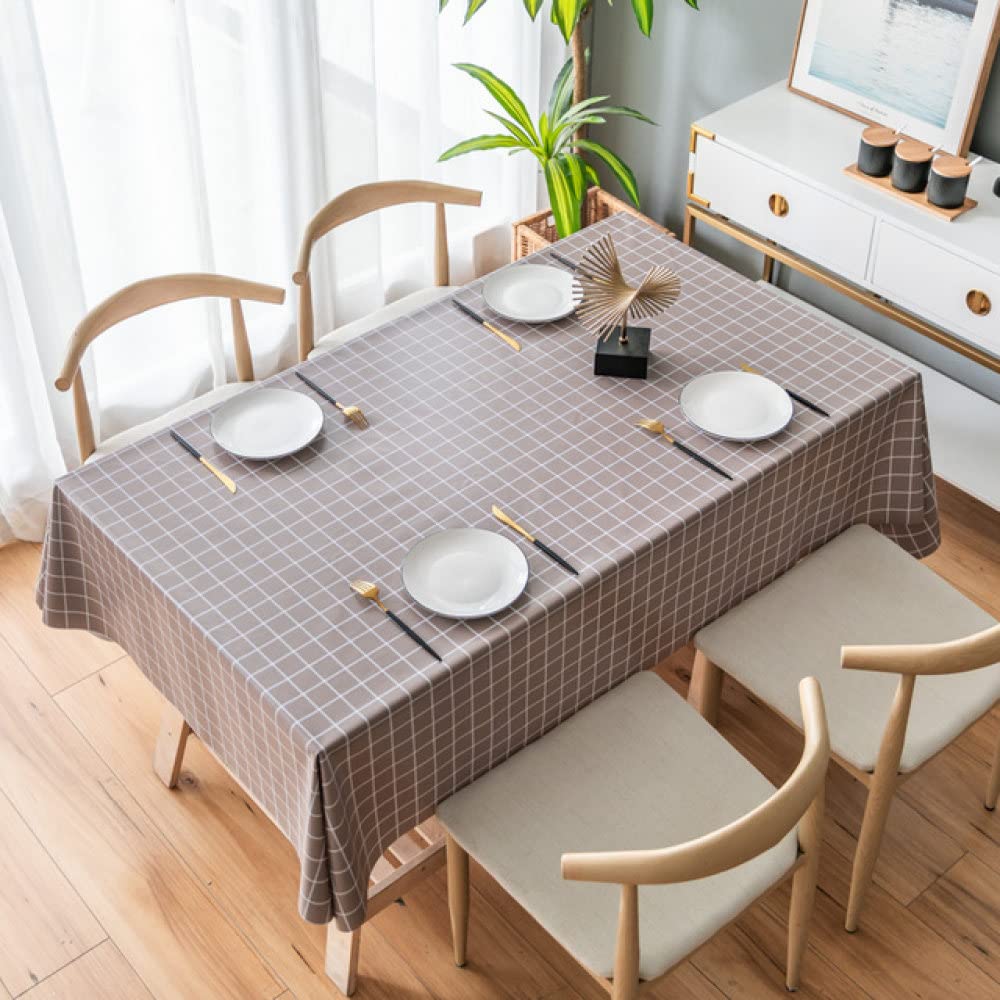 Nappe de couverture de table rectangulaire en plastique ciré pour repas de famille sans taches