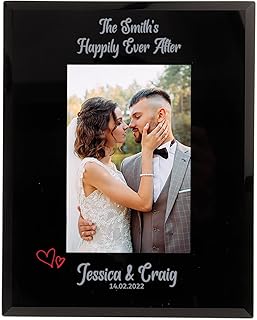 Personalised Wedding Photo Frame The ANY SURNAME Happily Ever After Photo Frame Anniversary Photo frame Couples wedding Gift 6x4 7x5 Glass Photo Frame