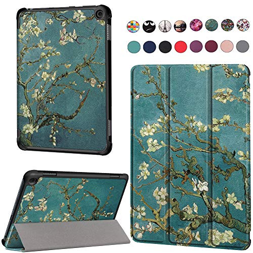 Fire HD 8 2020/Fire HD 8 Plus 2020 ケース Fire HD 8/8 Plus 2020 第10世代 カバー タブレットケース 全面保護型 三つ折りスタンド 正面合成革 オートスリープ機能 スマートカバー 耐衝撃
