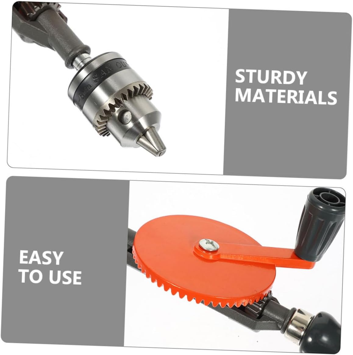 VILLCASE 3/8 Inch Hand Drill Manual Tool Multi-Function Hand Crank Drill for Woodworking Crafts and DIY Projects Portable