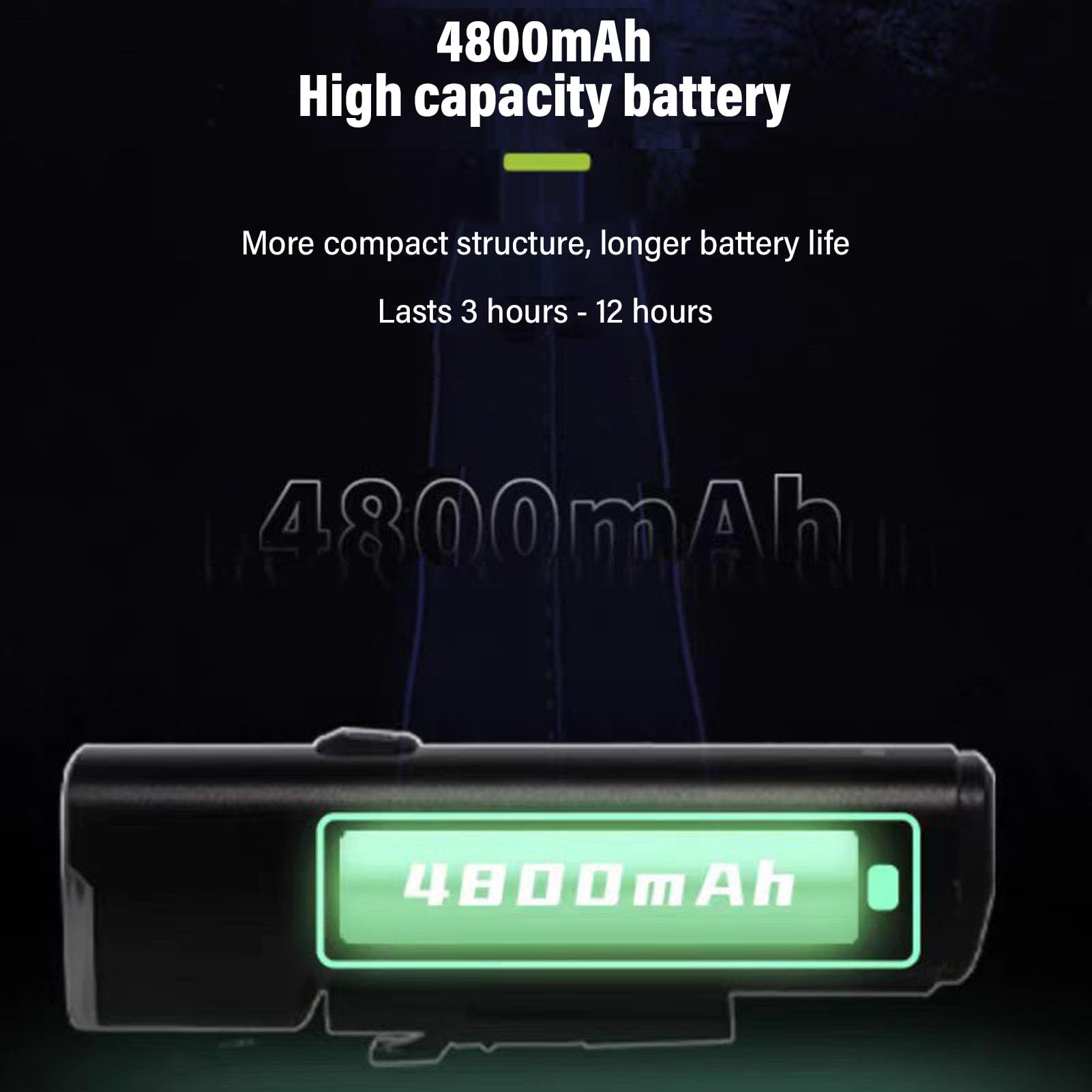 Luce Anteriore per Bici Ricaricabile 4800mAh 1200LM Faro Luminoso con Fascio Alto e Anabbagliante per la Guida Notturna in Bicicletta su Strada di Montagna