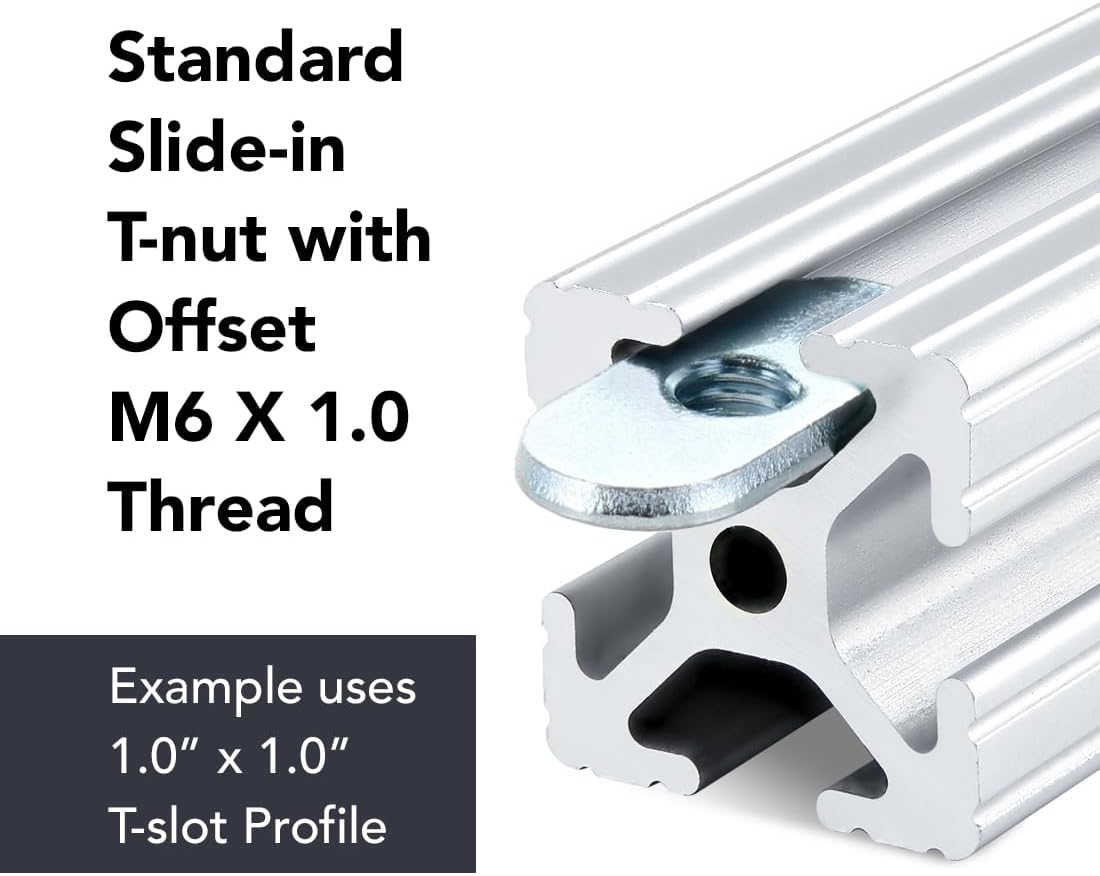 3859, 10 Series M6 x 1.0 Centered Slide in Economy T-Nut Steel (100 Pack)