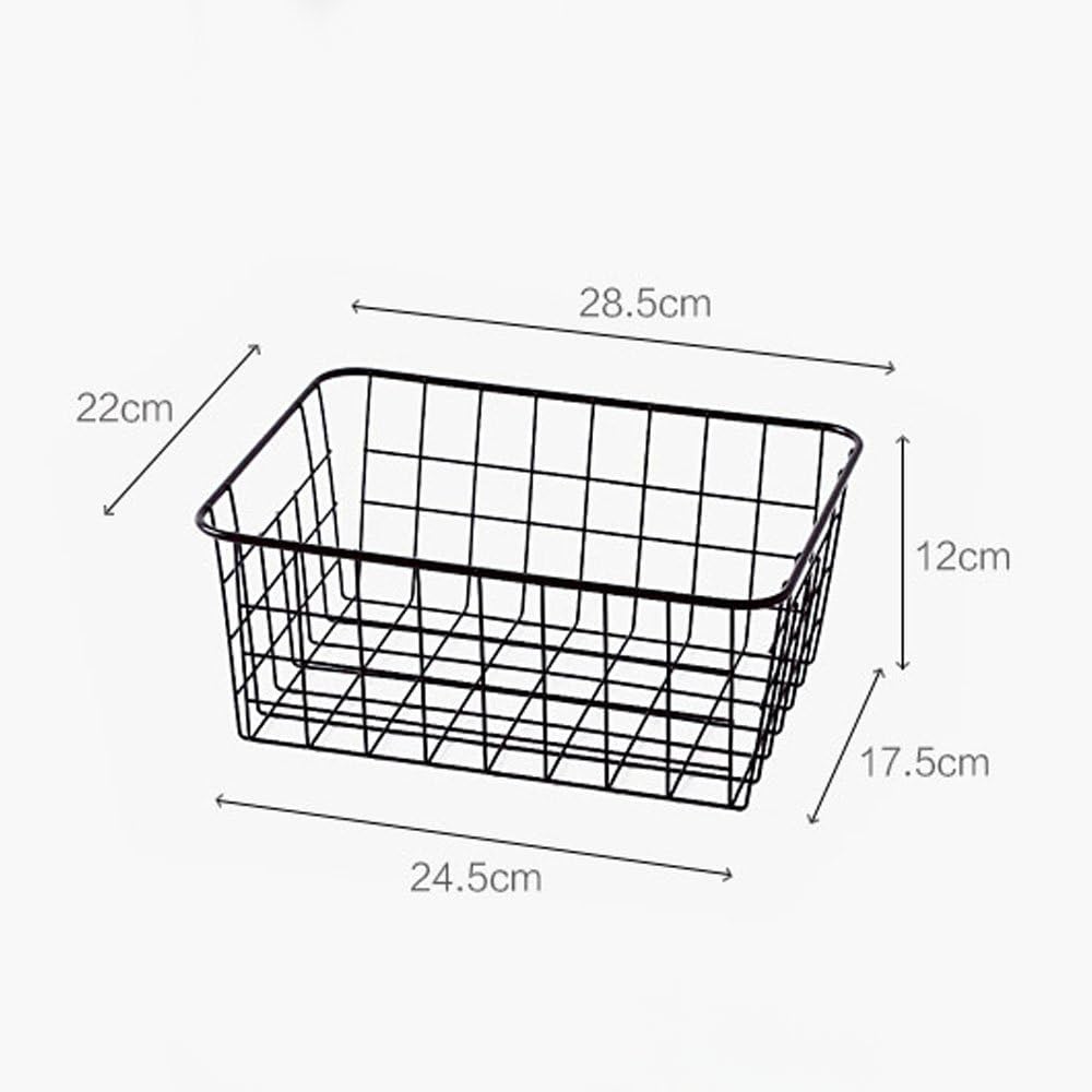 Sturdy Small Wire Storage Basket with Kitchen Food Pantry Papers Home Office Desk Shelf Bathroom Laundry Room Shelf Bedroom Bed Room - Image 2