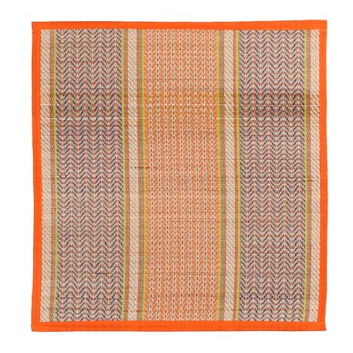 Image of CRAFT OF INDIA Handmade Korai Pai Kusha Grass Pooja Aasan Sitting Floor Mats (Light, 1.5X2 ft (4pcs Combo))