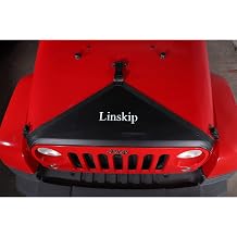 Linskip for Jeep Wrangler JK Hood Cover Exterior Accessories Engine Hood Bra Front Protector for Jeep JK JKU 2007-2018 Plain Black