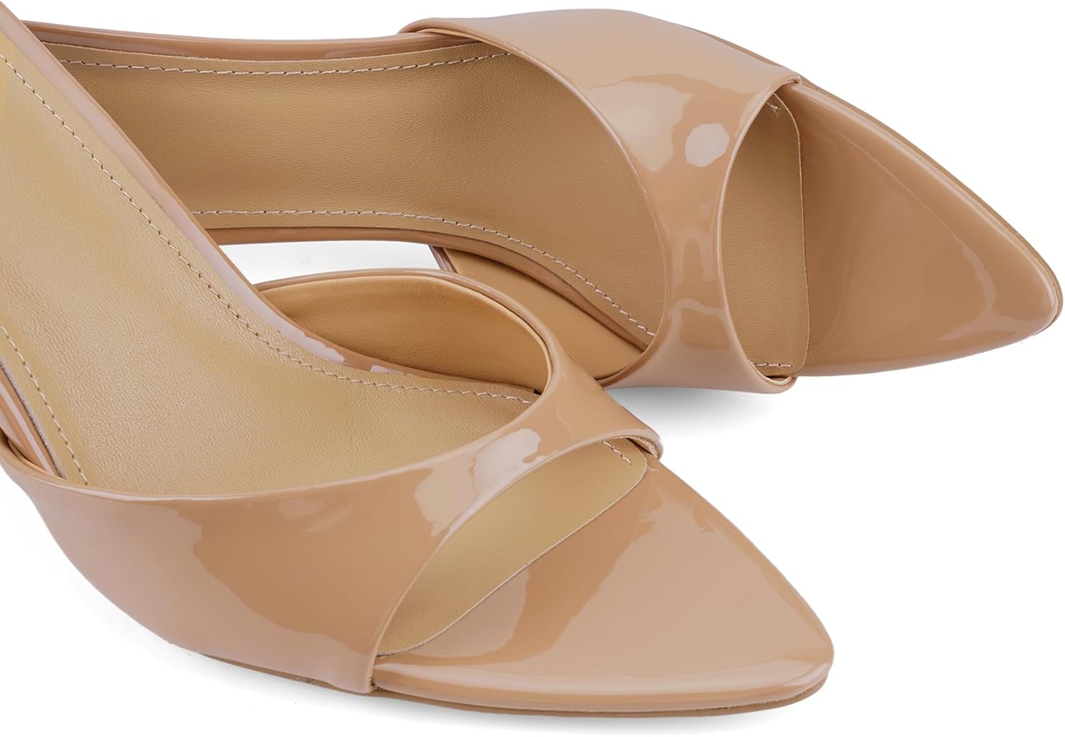 QIV Leopard Kitten Heels Pointed Toe Mule Heels for Women Open Toe Kitten Heel for Party Dressy Wedding - Image 8