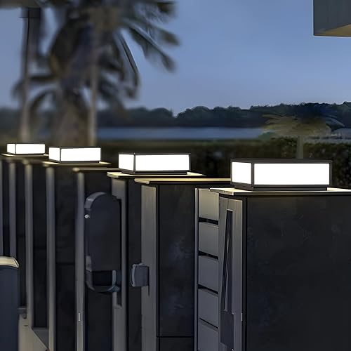 Miniatura 4 de Luz de poste moderna para exteriores, luz LED para cubierta de valla, lámpara de columna con cable de alto voltaje para decoración de patio de
