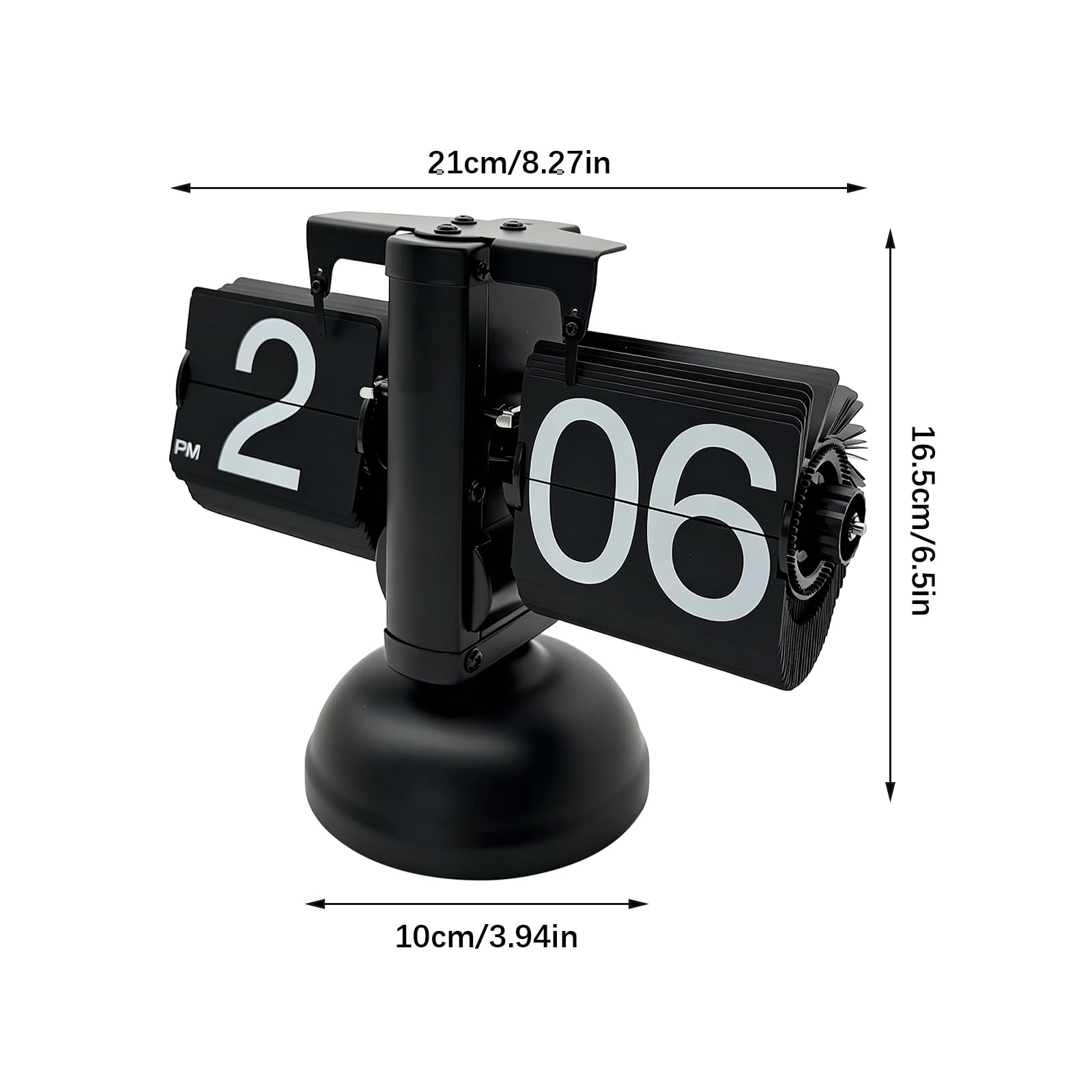 Flip Schreibtischuhr, Retro-Flip-Uhr Digitale Klappuhr (Schwarz) | Automatischer Klappmechanismus, Großes Zifferblatt gut lesbar, Batteriebetrieben (nicht inkl.), für Büro und Wohnzimme