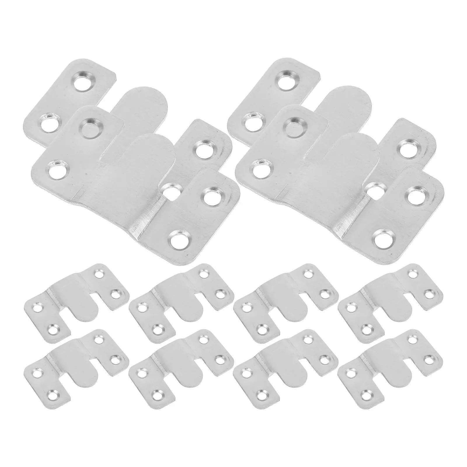 Huwoyg One Color 12 Pcs Stainless Steel Hanging Plate Cleat Hanger Picture Cleats Frame Bracket Wall Mount Furniture Photo Hardware Shelf For Hanging
