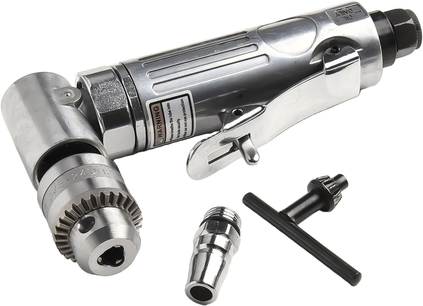 90° Elbow Right Angle Pneumatic Drill 1/4 Inch Chuck 15000 RPM High Speed Compact Air Tool with Alloy Housing for Narrow Areas