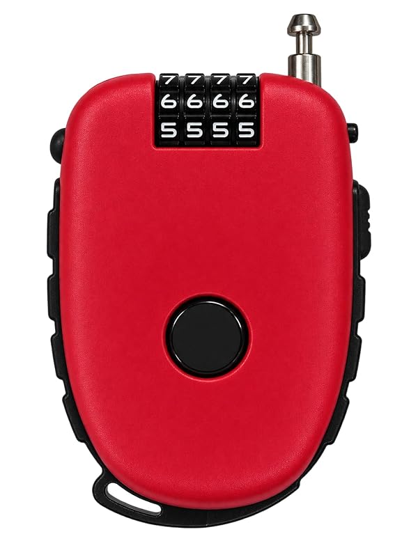 Bosvision Ultra-Secure Combination Cable Padlock, 3' (90cm) Steel Cable (Red) by Bosvision - Used condition - US$14.62