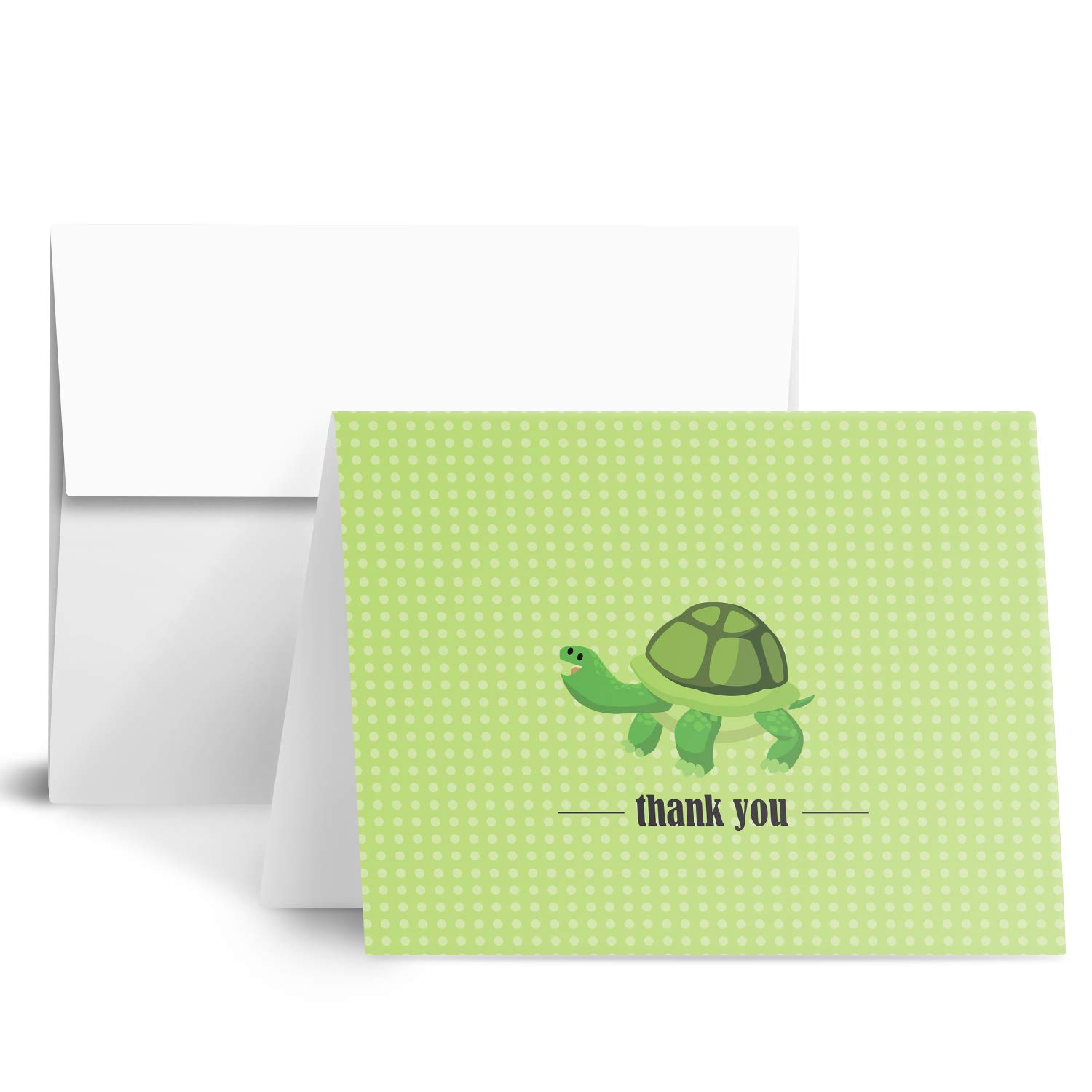 Turtle Lovely Animal Thank You Note Greeting Cards with Envelopes | Printed on Thick and Sturdy 80lb (216gsm) Cardstock | Blank Interior | A2 Size –