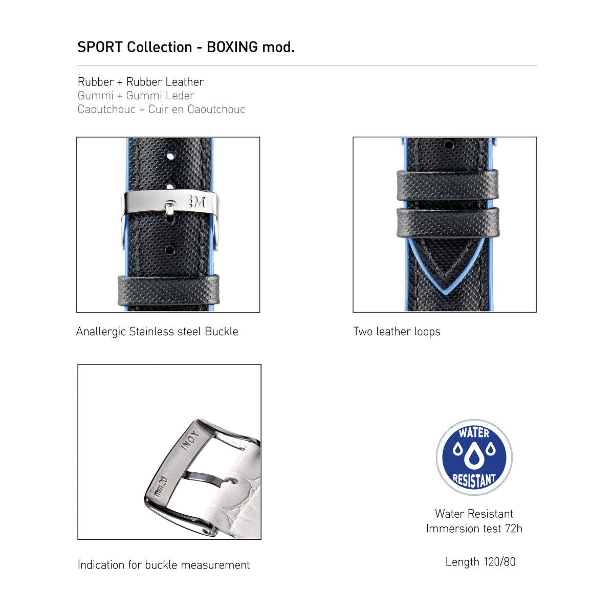 Morellato Bransoletka unisex, kolekcja sport, boks, guma i skóra, A01X4762797
