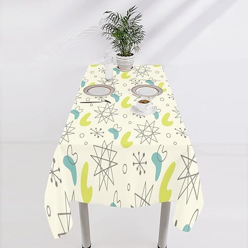 Miniatura 720 de Mantel floral hippie, diseño retro de los años 70, naranja, rosa, azul, floral, bohemio, estampado estético de margaritas, para fiesta, picnic