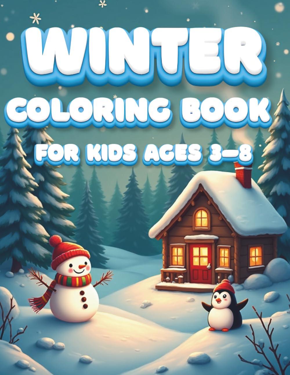 Winter Coloring Book for Kids Ages 3–8: 70 Fun & Easy Winter Scenes with Snowmen, Penguins, Polar Bears, Cozy Cabins & More! (Thinky Tots Coloring Adventures)