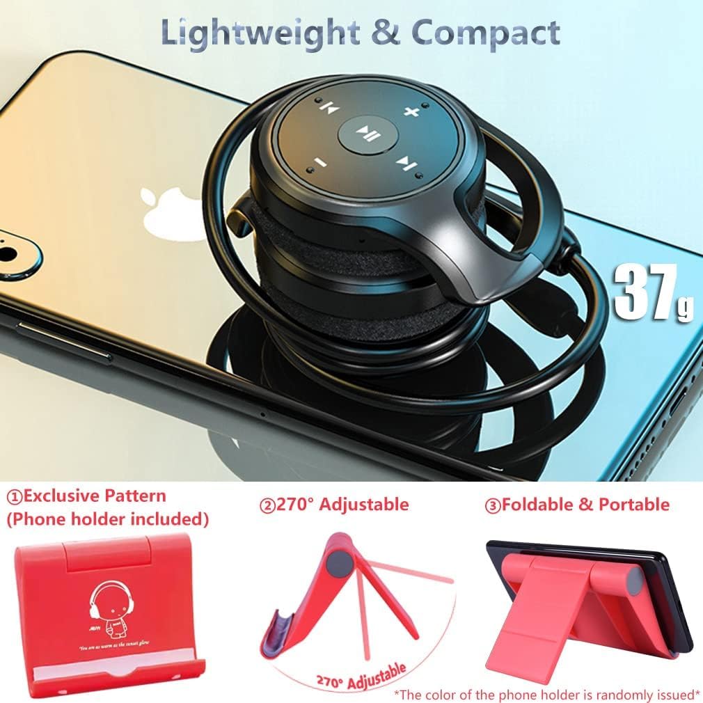 Bezprzewodowe Słuchawki Sportowe Bluetooth, Składane Lekkie Słuchawki Z Dźwiękiem Stereo Hifi, Obsługa Karty Pamięci, Wygodny Nauszny Zestaw Słuchawkowy Do Biegania Na Row, Blue