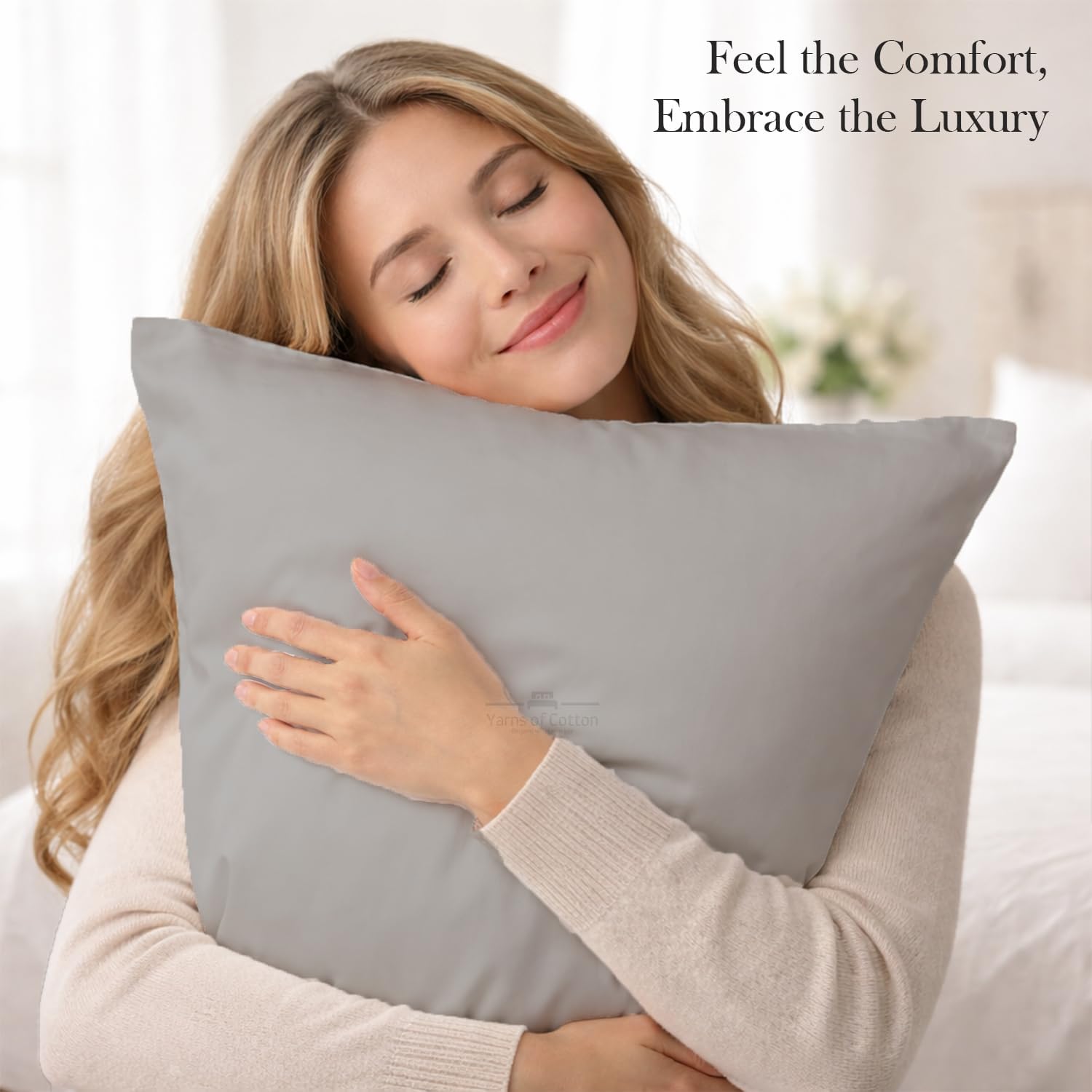400 Thread Count 100% Egyptian Cotton Body Size Pillowcases Set of 4, Soft & Breathable Sateen Weave, Envelope Closure, Hotel Luxury Bed Linen, Durable & Fade Resistant, 20"x60", Light Grey