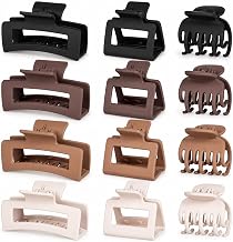 12 Pcs Hair Clips for Women 3 Styles Small Medium Large Claw Clips for Thin Thick Hair, Strong Hold Non-Slip Matte Hair Accessories