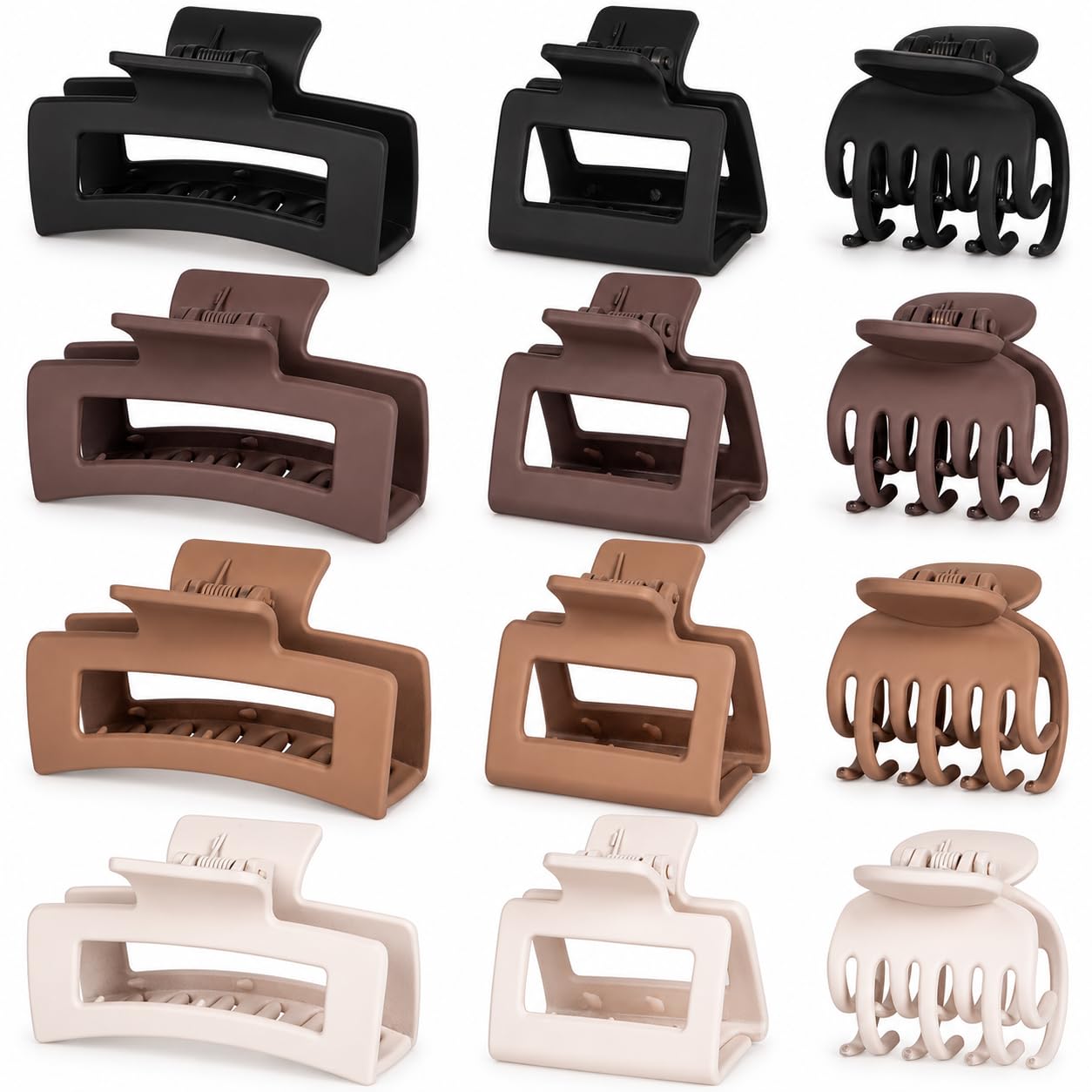 12 Pcs Hair Clips for Women - Strong Hold Claw Clips