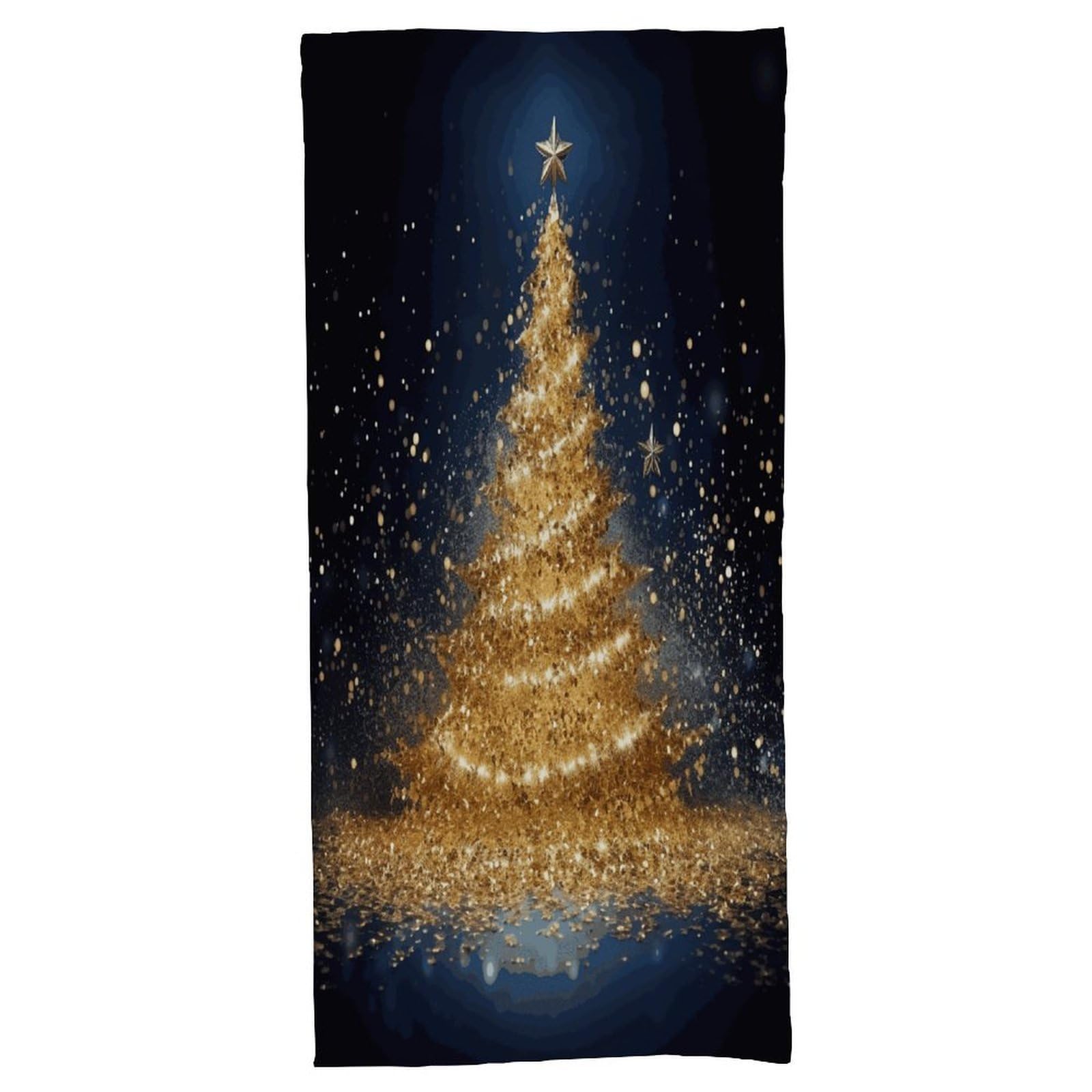 Fekiloot Men's Style Golden Glitter Christmas Tree Bath Towel Highly Absorbent,Beach Towels For Wo,Pool Towel Bathroom Essential For Beach,Gym,Travel, Camp