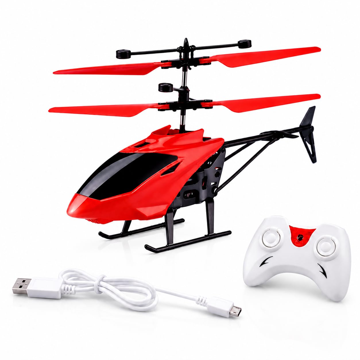 Upgraded 5.1 Gravity Sensor Helicopter Toy for Boys Age 4+, Safety Sensor, 320 RPM Motor, 2.6 Remote, Rechargeable Battery, LED Lights I Pack of 1 (Red Colour)-image-26