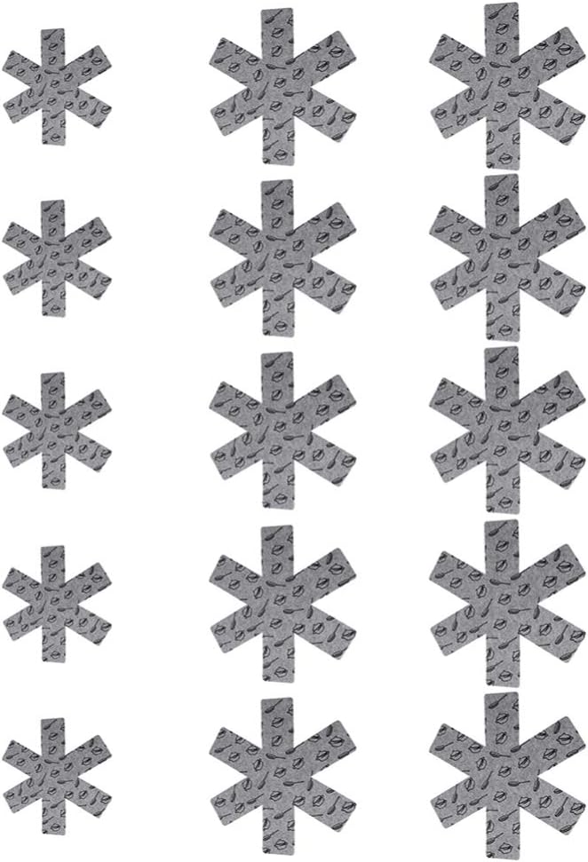 Cabilock 15pcs Pot and Pan Protector Set Pots Pans Dividers Cookware Protector Set Anti Slip Cookware Accessories for Christmas Party Table Supplies (Grey) : A: Home & Kitchen