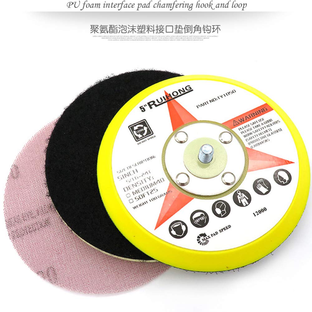 5PCS 5"125MM PU Almohadilla de interfaz de espuma Chaflán Gancho y bucle Lijadora Almohadilla de respaldo Almohadilla de pulido Herramientas eléctricas Piezas