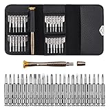 25 in 1 Screwdriver Set, COSVE Mini Precision Screwdriver Tool Set for PC, Glasses, Mobile Phone, Laptop, Watch, RC Quadcopter Drone in Leather Case(Chrome Vanadium Steel)